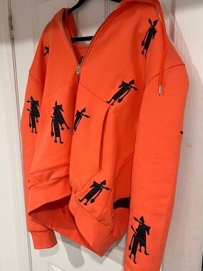Bright Coral Hoodie chrome Hoodie with  Northern chrome Graphic Details